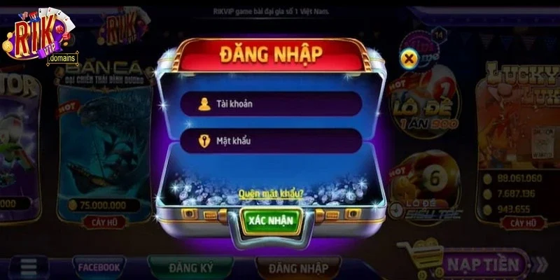 Tên đăng nhập Rikvip của game thủ phải chính xác